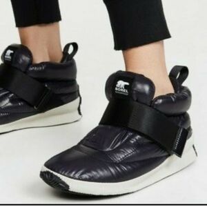 Women’s Sorel Out N About Navy (Blue-Black) Puffy Snow Boots, Size 8 NEW